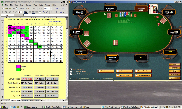 Preflop Matrix Screen Shot